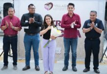 Rehabilitan calle Morelos en Villagrán