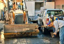 Realiza SAPAS labores de limpieza en algunas calles de Silao