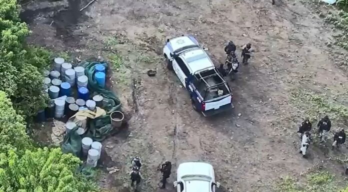Elementos de Seguridad y Paz descubren y aseguran narcolaboratorio en Acámbaro